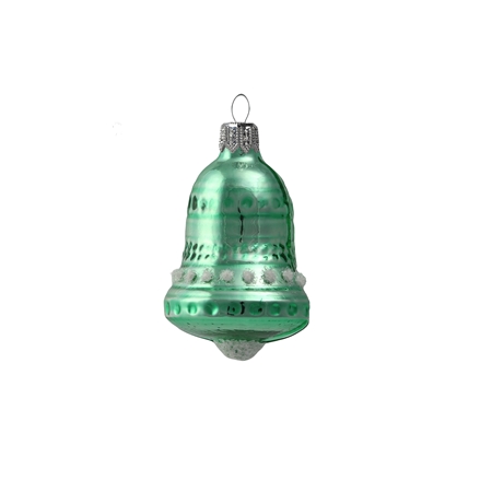 Mini Glas Ornament grüne Glocke