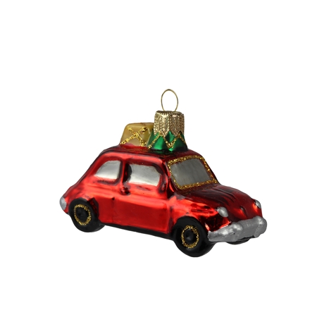 Weihnachtsschmuck Auto Rot mit 2 Geschenken