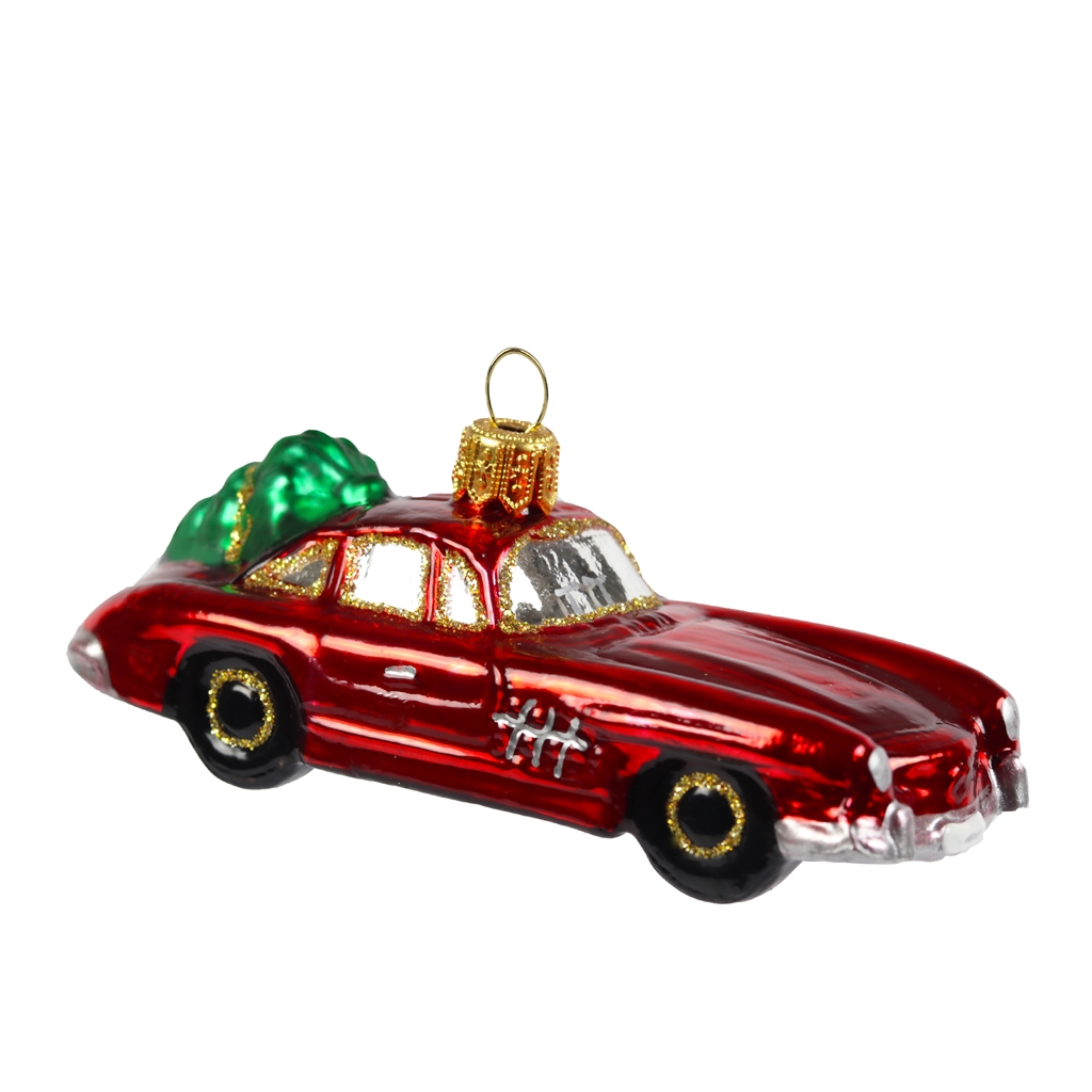  Weihnachtsschmuck Auto Rot mit Baum 