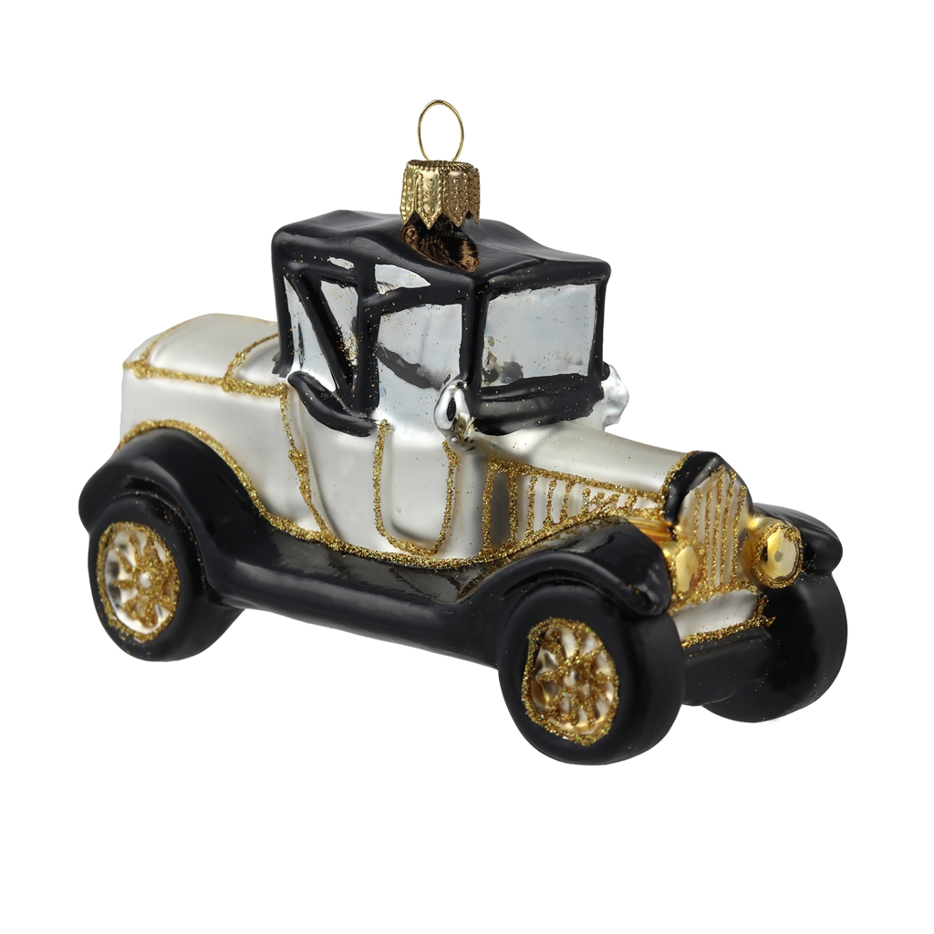 Weihnachtsschmuck Auto Oldtimer Silber