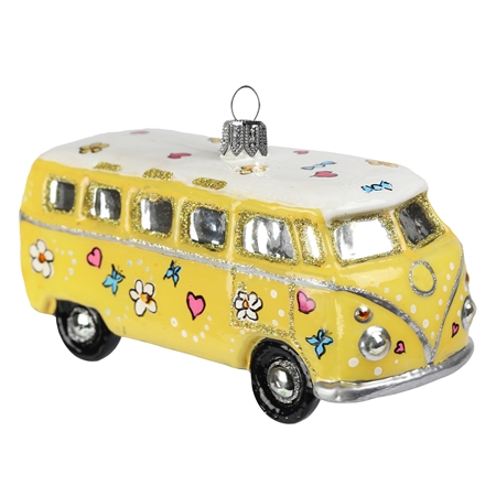 Gelber Retro Kleintransporter Hippie