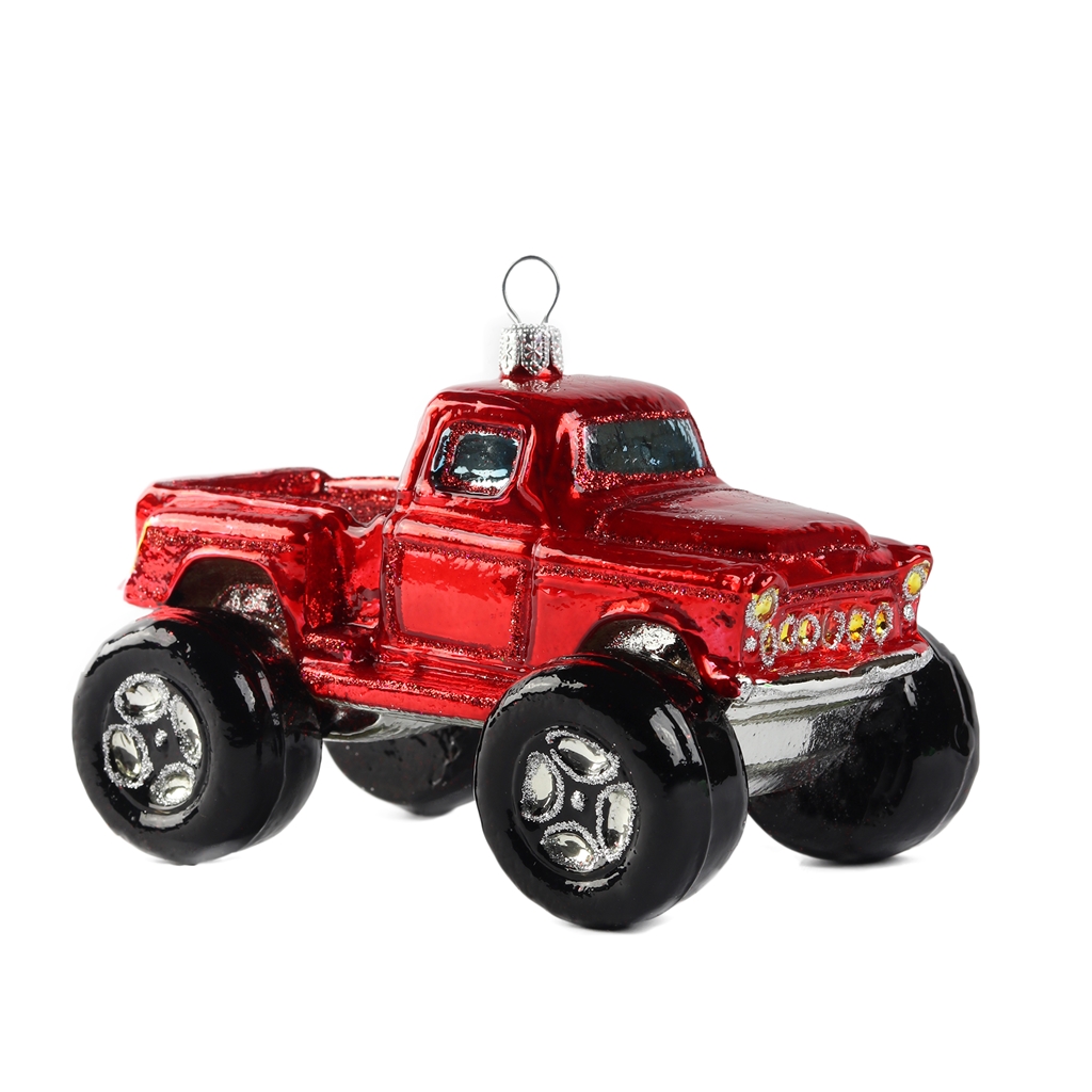 Weihnachtsdekoration Monster Truck Rot