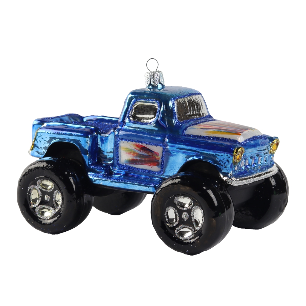 Weihnachtsdekoration Monster Truck Blau
