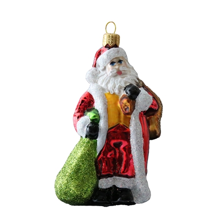 Glasfigur Weihnachtsmann mit Sack