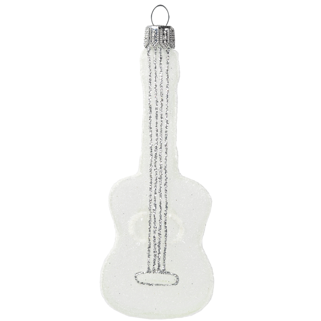 Glasschmuck silberne Gitarre