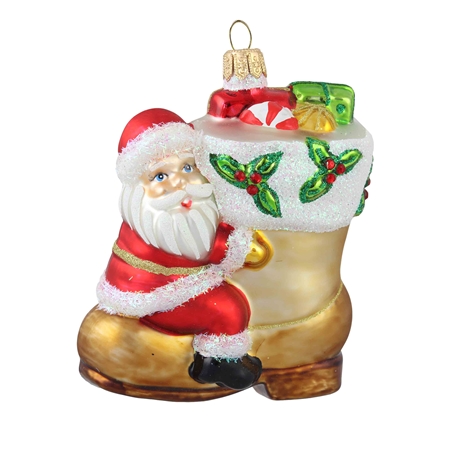 Weihnachtsmann auf Schuh