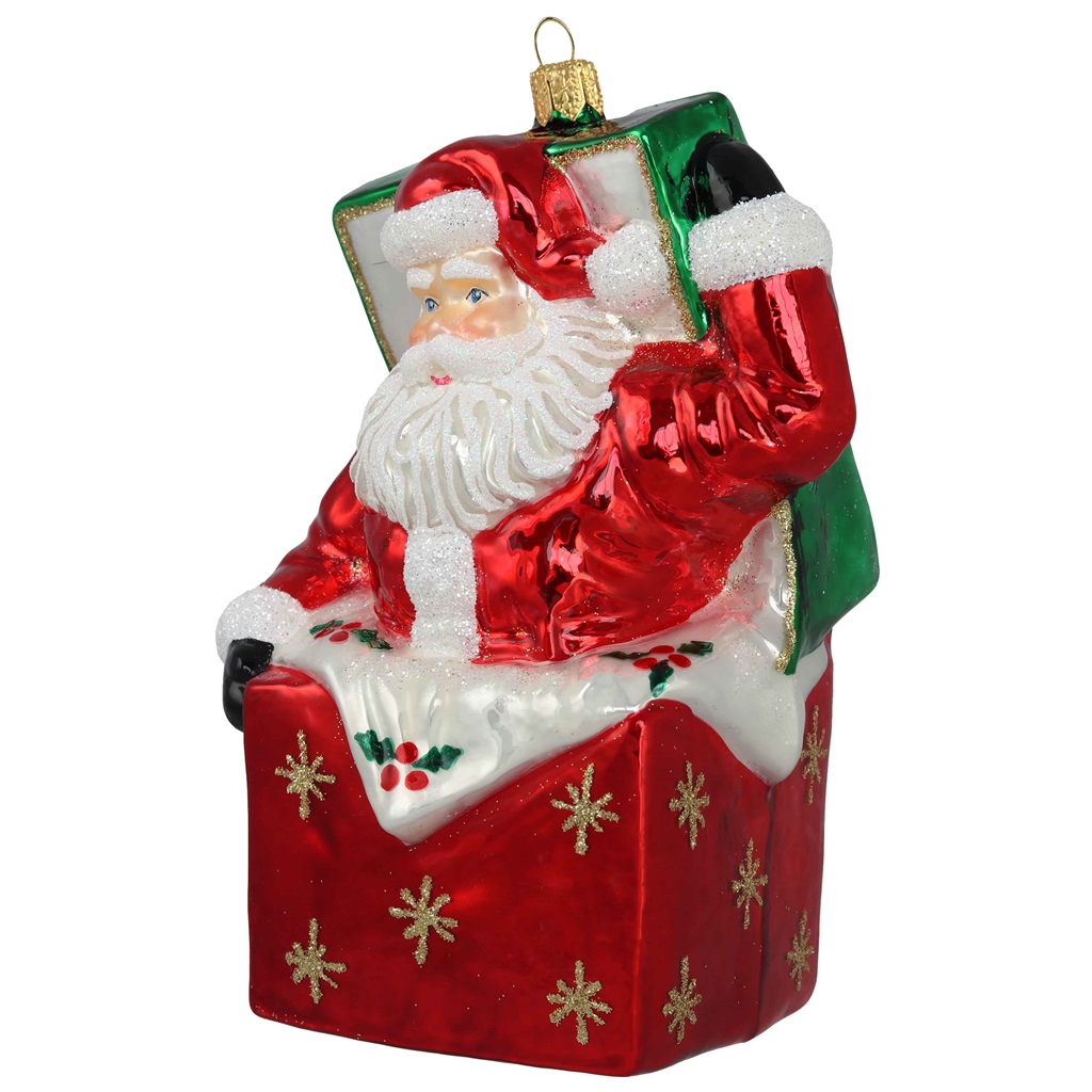 Weihnachtsschmuck Santa im Geschenkbox
