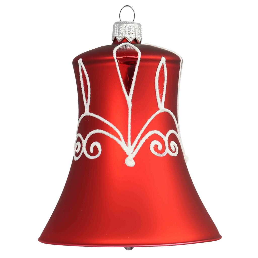 Rote Glocke mit weißem Dekor