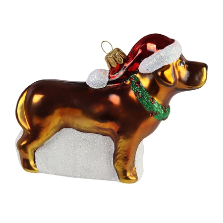 Schokolade Labrador mit Weihnachtsmütze