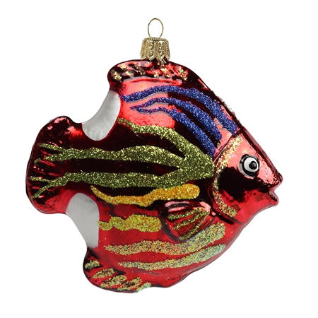 Fisch rot mit farbigem Streifen