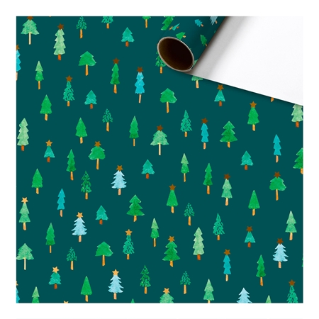 Grünes Geschenkpapier Weihnachtsbäume