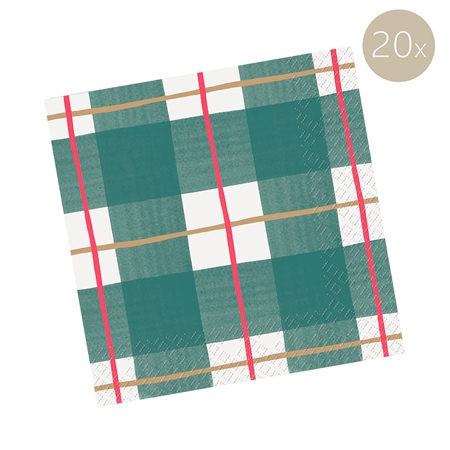 Papierservietten Weihnachts-Tartan