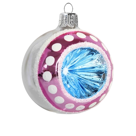 Glaskugel mit blauem Reflektor
