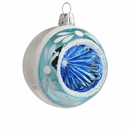 Glaskugel mit blauem Reflektor