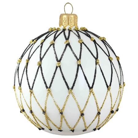 Weihnachtskugel Weiß Raster 