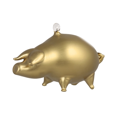 Glas goldenes Schwein 