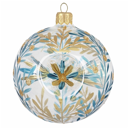 Kugel mit Reflektoren blau-bronze Zweige