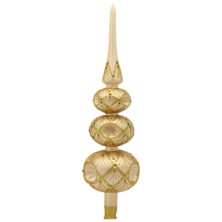 Weihnachtsspitze cremefarbig mit Reflektoren