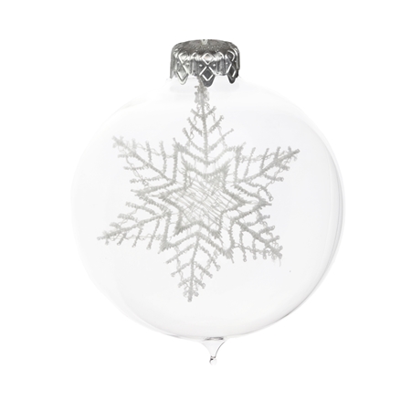 Weihnachtskugel klar Schneeflocke