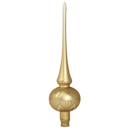 Goldene Einkugel Spitze mit Blattdekor