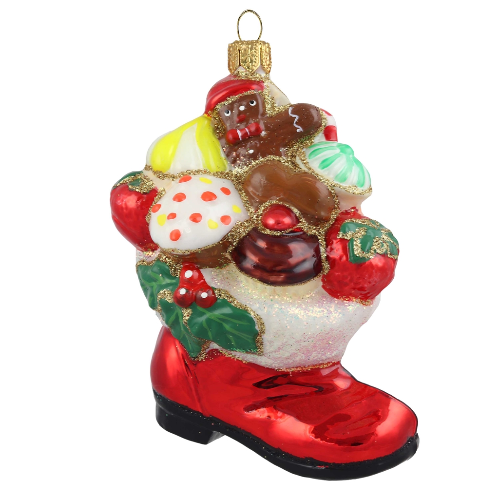 Weihnachtsschmuck - Schuh mit Süssigkeiten