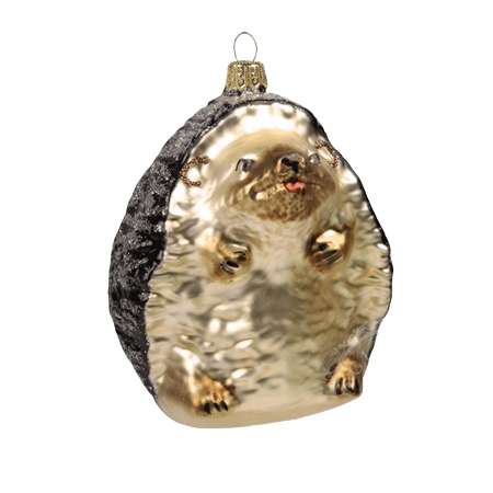 Weihnachtsschmuck goldener Igel