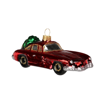 Weihnachtsschmuck Auto Rot mit Baum