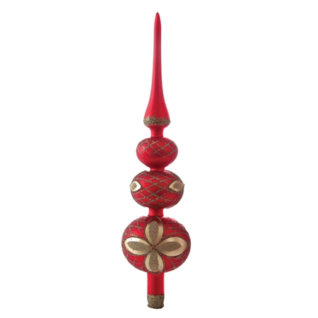 Weihnachtsspitze  Rot, Goldener Blüten
