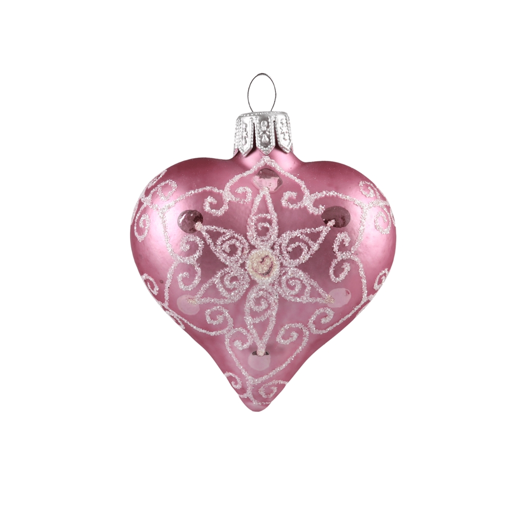 Rosa Herz mit Ornamenten