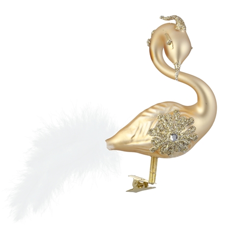 Goldener Glasschwan mit Strassstein