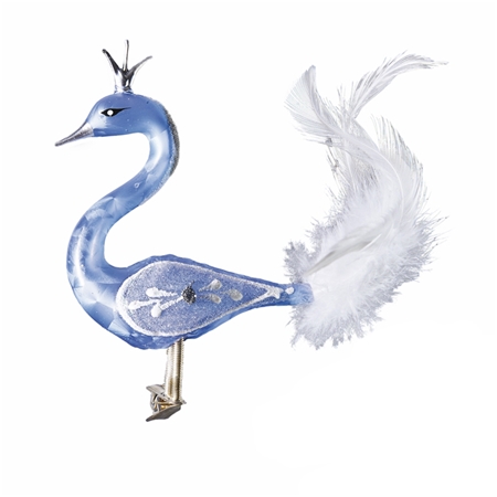 Glasschwan Blau mit Krone