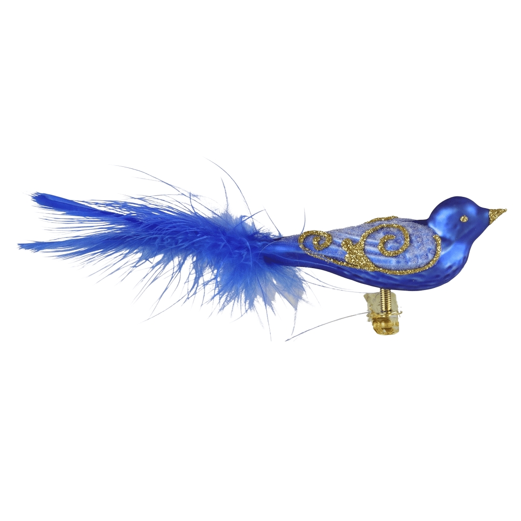 Blauer Vogel mit goldenem Dekor