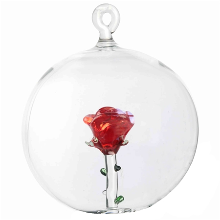 Transparente Glaskugel mit Rose