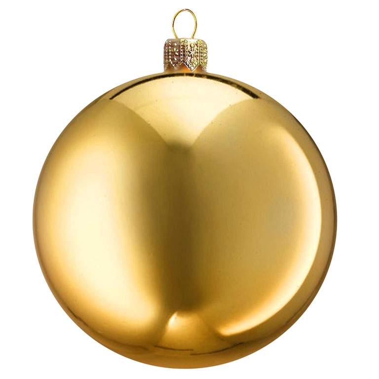 Weihnachtskugel aus Glas Gold glänzend 