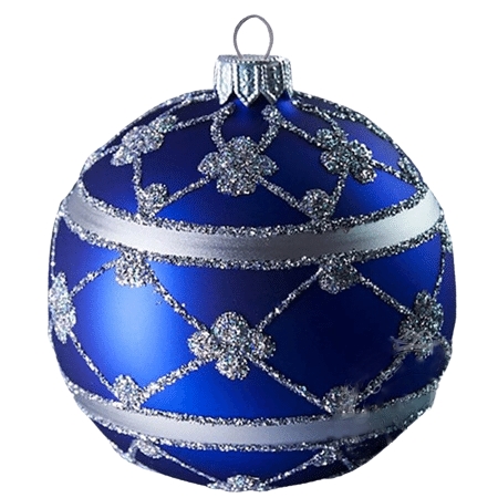 Weihnachtskugel Dekor Blau Silber
