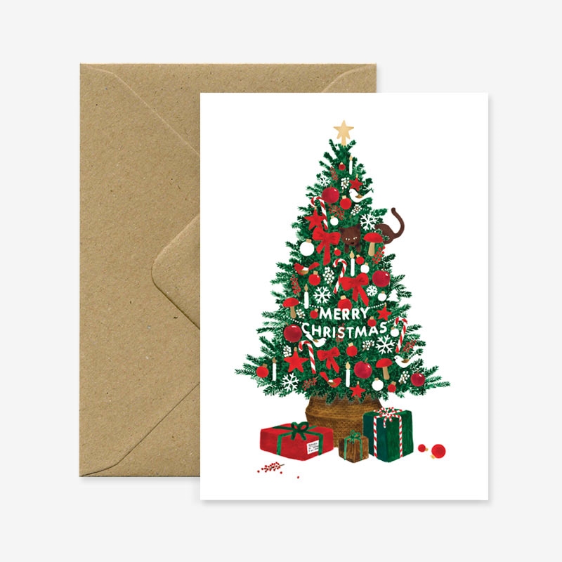 Geschenkkarte Weihnachtsbaum mit Umschlag