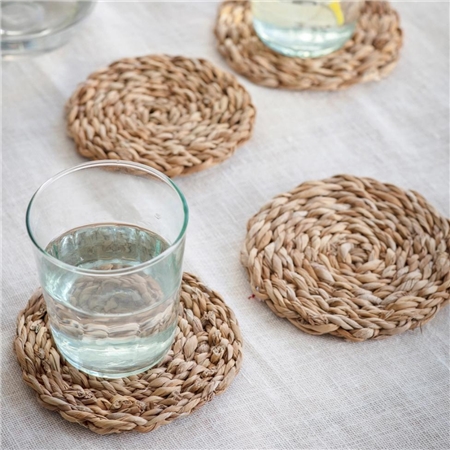 Set mit 4 Glass Pads aus Seegras