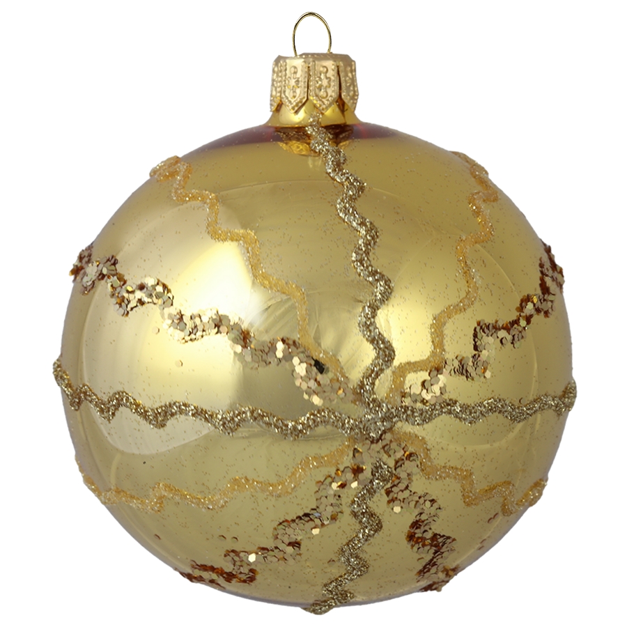Goldglänzendes Ornament mit goldenen Streifen