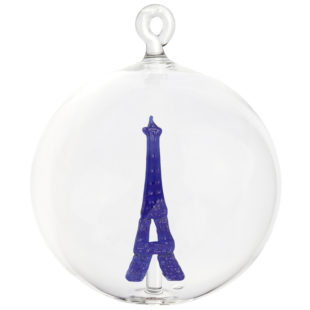 Weihnachtskugel klar mit dem Eiffelturm