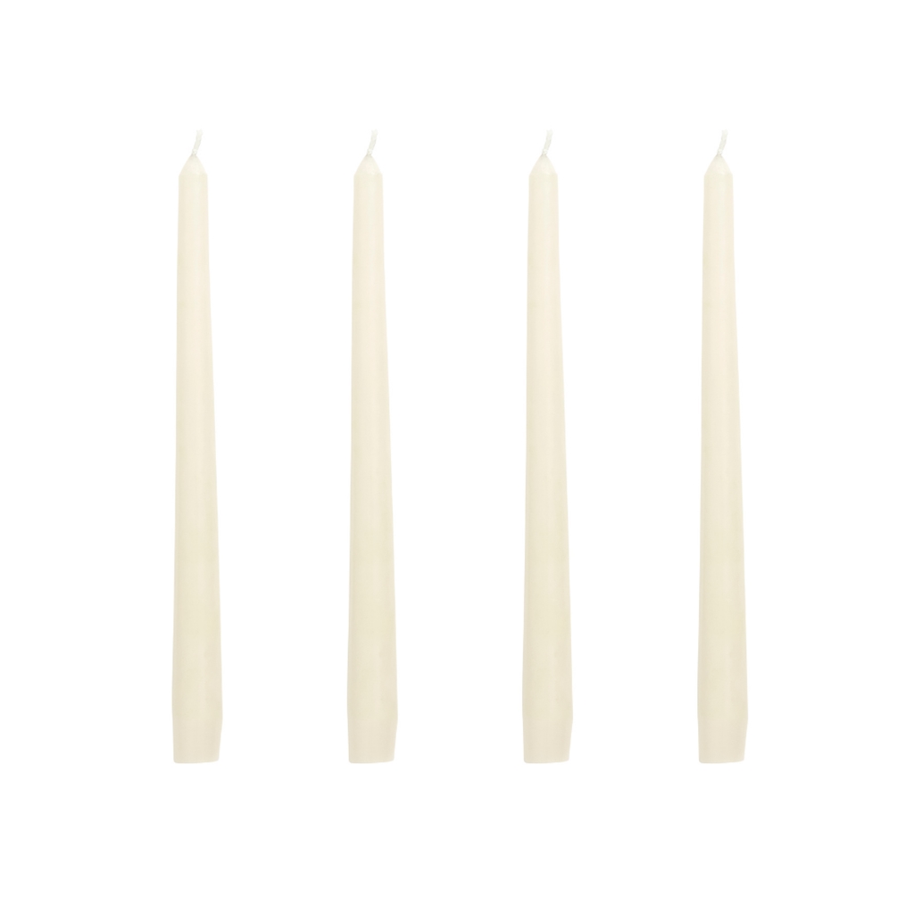 Set mit 4 Kerzen in Cremefarbe