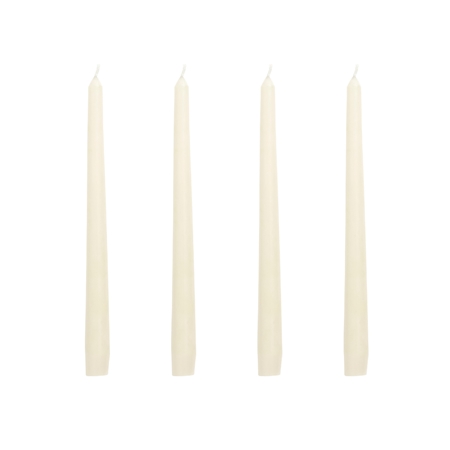 Set mit 4 Kerzen in Cremefarbe