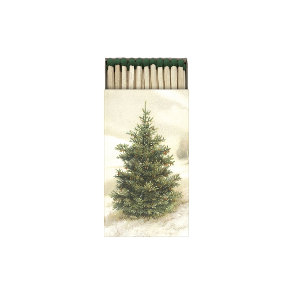 Lange Streichhölzer mit Weihnachtsbaum
