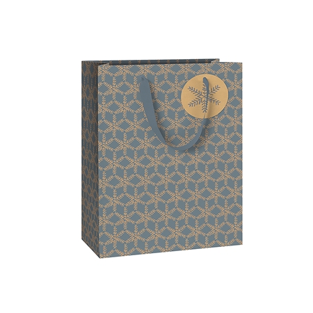 Geschenktasche blau mit Flocken klein