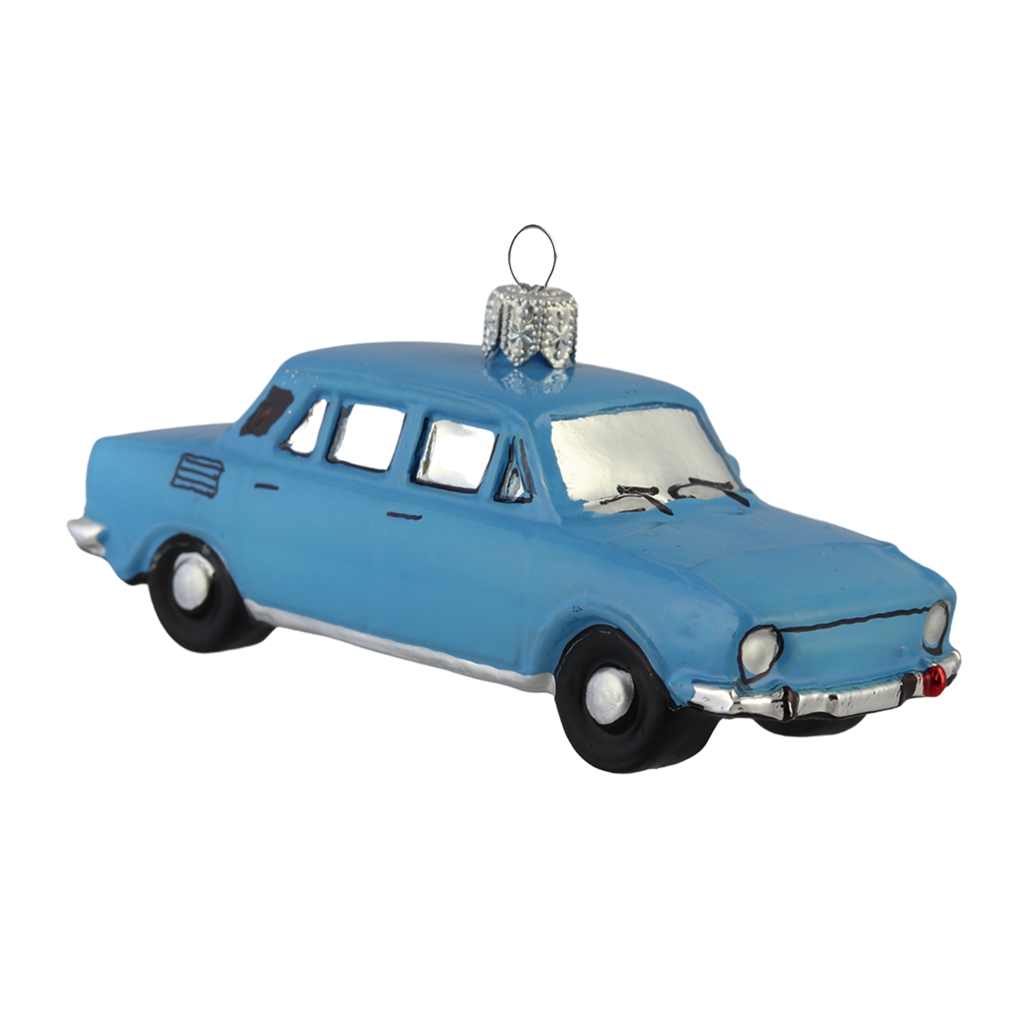 Glasauto retro in blau Farbe