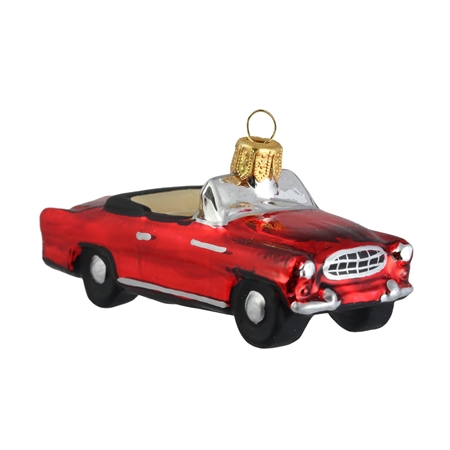 Glasauto retro in rote Farbe