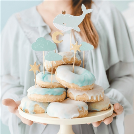 Blaue Kuchendekorationen