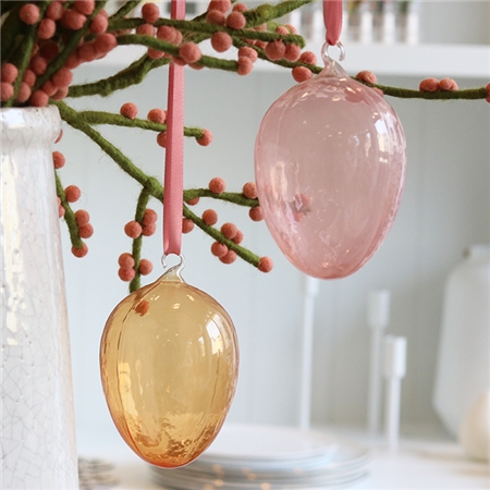 Osterei aus Glas mit Auge orange