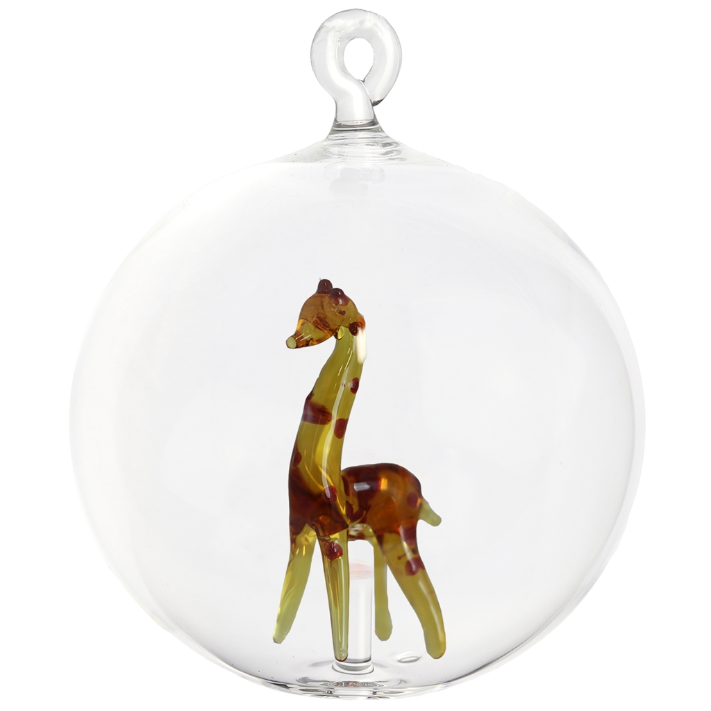 Glaskugel mit Giraffenfigur