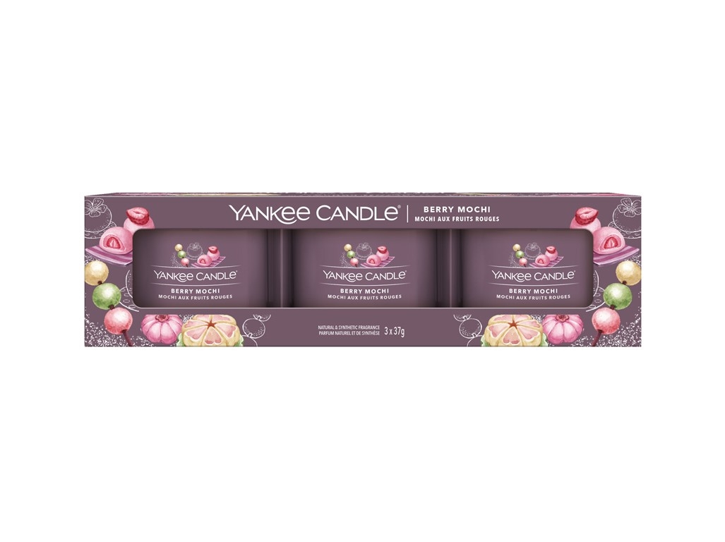 Glasgefülltes Votivkerzen Set Yankee Candle BERRY MOCHI 