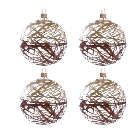  Set aus großen Weihnachtskugeln mit Linien